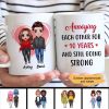 Doll Couple Standing Annoying Each Other Gift Personalized Mug Doll Couple Standing Annoying Each Other Gift Personalized Mug