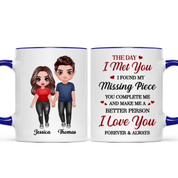 Doll Couple Standing Found My Missing Piece Gift For Him For Her Mug
