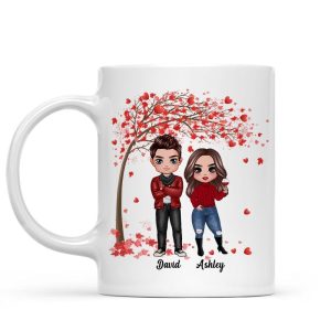 Doll Couple Under Tree Gift For Him For Her Personalized Mug