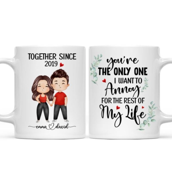 Doll Couple Watercolor Together Since Personalized Mug Doll Couple Watercolor Together Since Personalized Mug