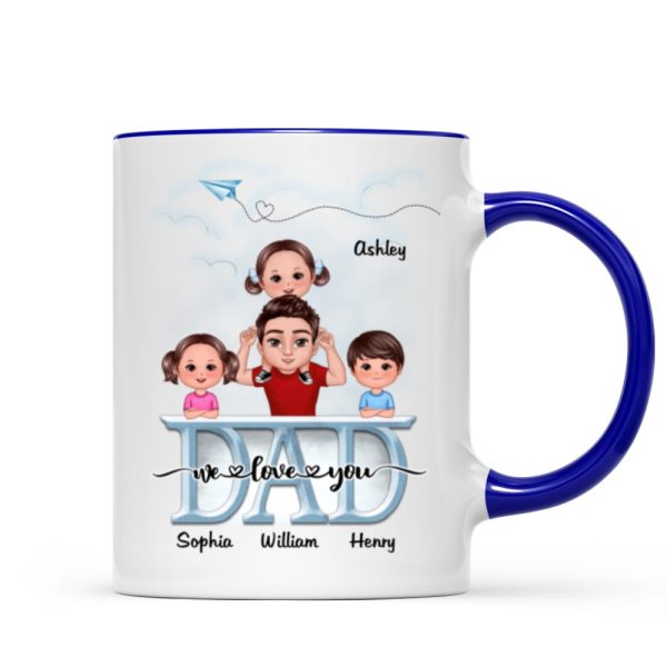 Doll Dad And Kid Piggyback Dad I Love You Personalized Mug