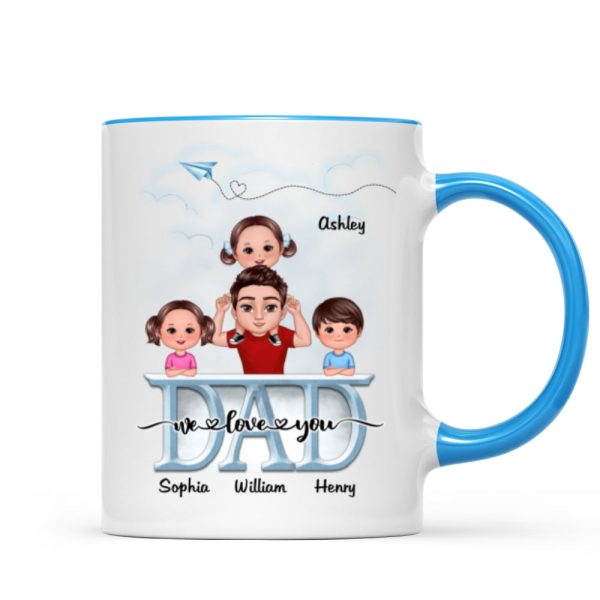 Doll Dad And Kid Piggyback Dad I Love You Personalized Mug