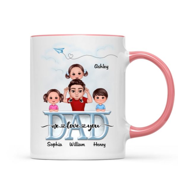 Doll Dad And Kid Piggyback Dad I Love You Personalized Mug