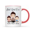 Doll Dad And Kids Sitting Watercolor Style Best Dad Ever Father's Day Gift For Dad Personalized Mug Doll Dad And Kids Sitting Watercolor Style Best Dad Ever Father's Day Gift For Dad Personalized Mug