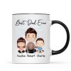 Doll Dad And Kids Sitting Watercolor Style Best Dad Ever Father's Day Gift For Dad Personalized Mug Doll Dad And Kids Sitting Watercolor Style Best Dad Ever Father's Day Gift For Dad Personalized Mug