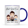 Doll Dad And Kids Sitting Watercolor Style Best Dad Ever Father's Day Gift For Dad Personalized Mug Doll Dad And Kids Sitting Watercolor Style Best Dad Ever Father's Day Gift For Dad Personalized Mug