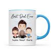 Doll Dad And Kids Sitting Watercolor Style Best Dad Ever Father's Day Gift For Dad Personalized Mug Doll Dad And Kids Sitting Watercolor Style Best Dad Ever Father's Day Gift For Dad Personalized Mug