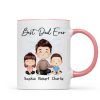 Doll Dad And Kids Sitting Watercolor Style Best Dad Ever Father's Day Gift For Dad Personalized Mug Doll Dad And Kids Sitting Watercolor Style Best Dad Ever Father's Day Gift For Dad Personalized Mug