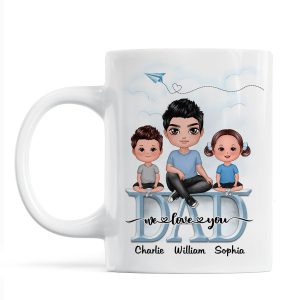 Doll Dad Grandpa And Kids On Text Personalized Mug