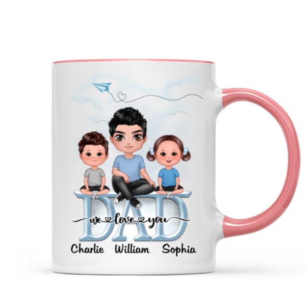 Doll Dad Grandpa And Kids On Text Personalized Mug