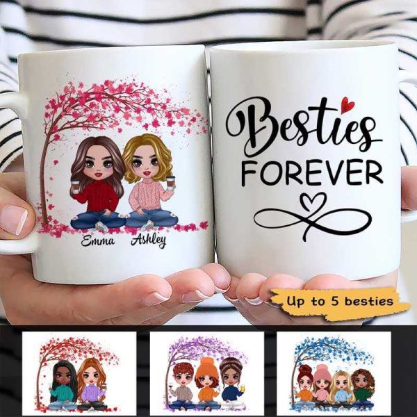 Doll Girls Sitting Under Tree Gift For Besties Sisters Siblings Personalized Mug Doll Girls Sitting Under Tree Gift For Besties Sisters Siblings Personalized Mug