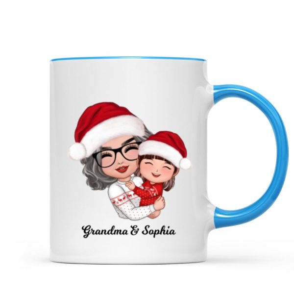 Doll Grandma Mom Hugging Kid Christmas Gift For Granddaughter Grandson Personalized Mug