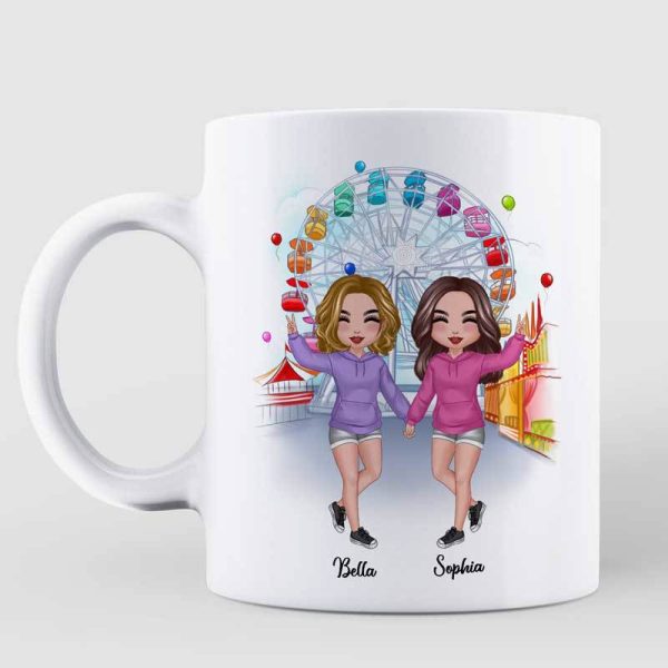 Doll Hoodie Besties Best Friends In The Amusement Park Personalized Mug Doll Hoodie Besties Best Friends In The Amusement Park Personalized Mug