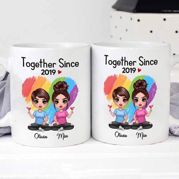 Doll LGBT Couple Sitting Together Since Personalized Mug Doll LGBT Couple Sitting Together Since Personalized Mug