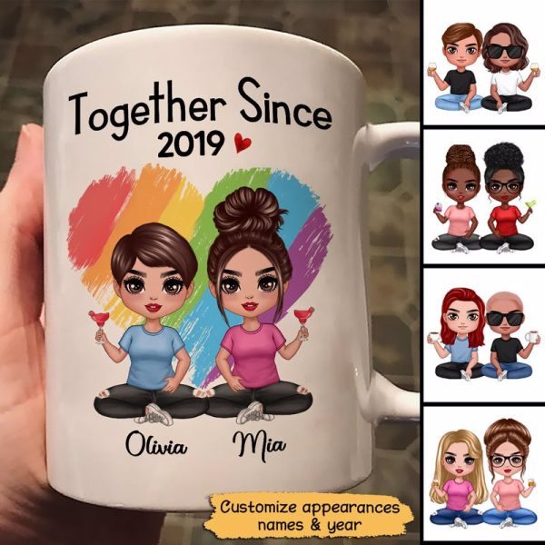 Doll LGBT Couple Sitting Together Since Personalized Mug Doll LGBT Couple Sitting Together Since Personalized Mug
