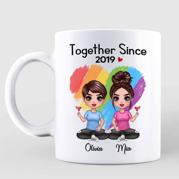 Doll LGBT Couple Sitting Together Since Personalized Mug Doll LGBT Couple Sitting Together Since Personalized Mug