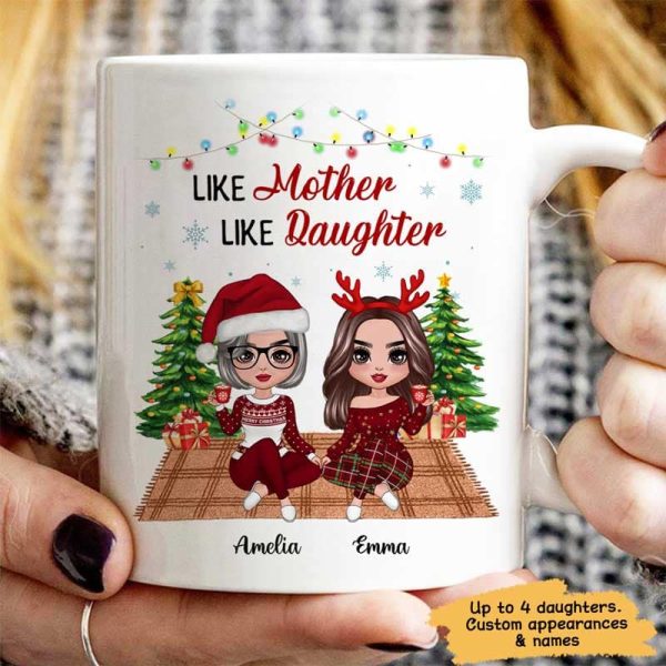 Doll Like Mother Like Daughter In House Christmas Personalized Mug