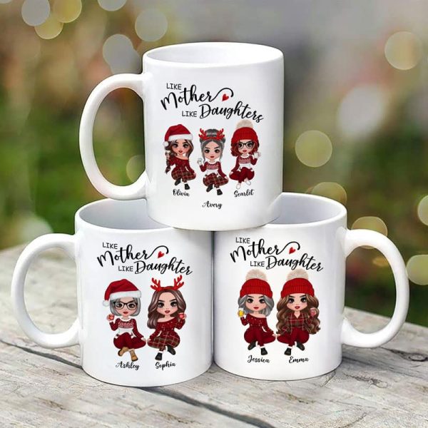 Doll Like Mother Like Daughters Christmas Personalized Mug Doll Like Mother Like Daughters Christmas Personalized Mug