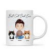 Doll Man Sitting With Cats Watercolor Style Best Cat Dad Ever Personalized Mug Doll Man Sitting With Cats Watercolor Style Best Cat Dad Ever Personalized Mug