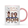 Doll Mom And Daughters Sitting On Leopard Word Like Mother Like Daughters Personalized Mug