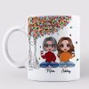 Doll Mom And Daughters Sitting Under Colorful Tree Personalized Mug