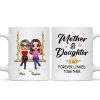 Doll Mom Daughter Sitting On Swing Holding Sunflower Personalized Mug