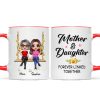 Doll Mom Daughter Sitting On Swing Holding Sunflower Personalized Mug