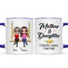 Doll Mom Daughter Sitting On Swing Holding Sunflower Personalized Mug
