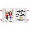 Doll Mom Daughter Sitting On Swing Holding Sunflower Personalized Mug