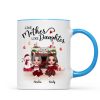 Doll Mother Daughter Sitting At Christmas Fireplace Personalized Mug