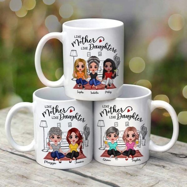 Doll Mother & Daughters Doll Women Sitting In House Personalized Mug Doll Mother & Daughters Doll Women Sitting In House Personalized Mug