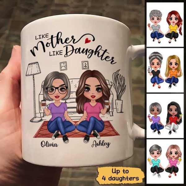 Doll Mother & Daughters Doll Women Sitting In House Personalized Mug Doll Mother & Daughters Doll Women Sitting In House Personalized Mug