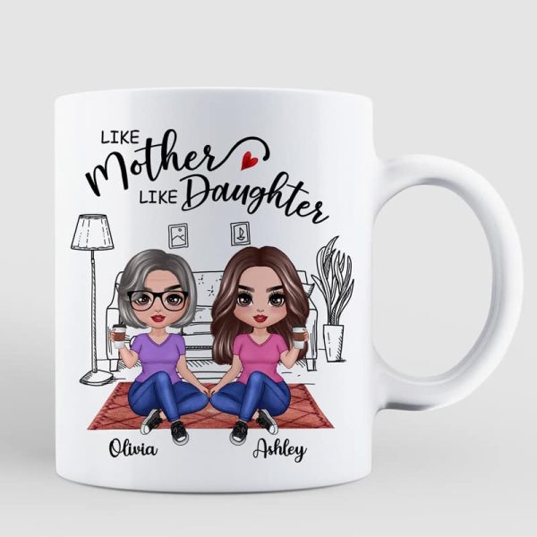 Doll Mother & Daughters Doll Women Sitting In House Personalized Mug Doll Mother & Daughters Doll Women Sitting In House Personalized Mug