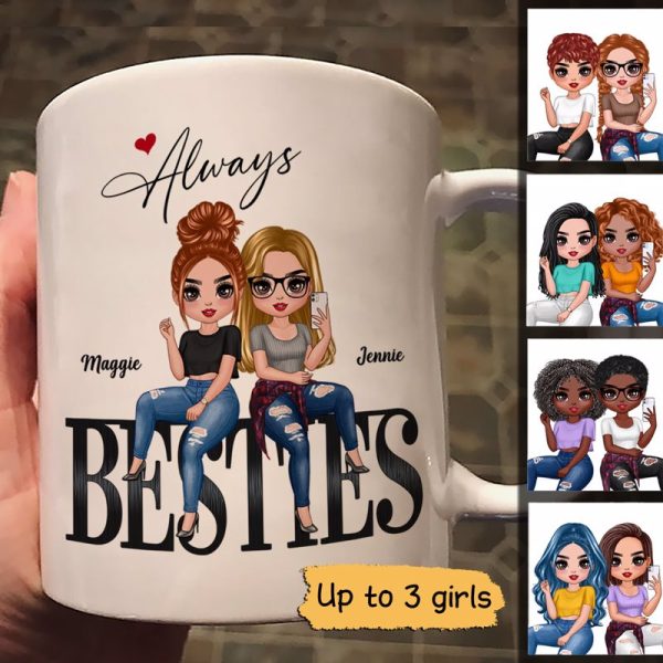 Doll Selfie Besties On Text Personalized Mug Doll Selfie Besties On Text Personalized Mug