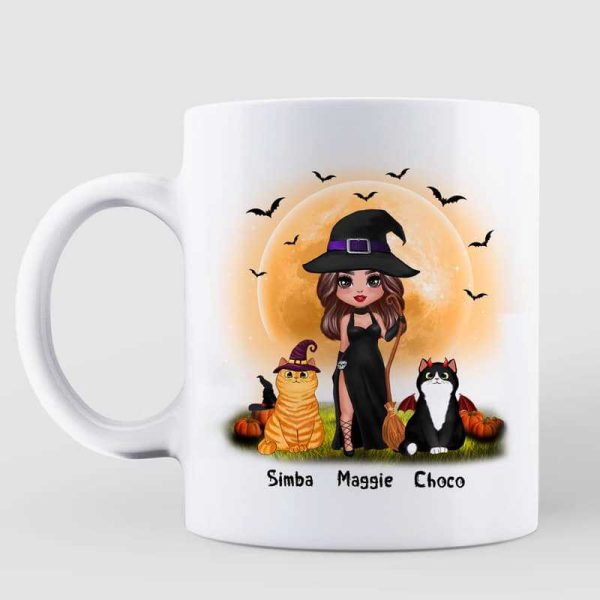 Doll Witch Halloween Better With Cats Personalized Mug Doll Witch Halloween Better With Cats Personalized Mug