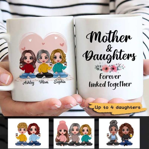 Doll Women Pink Heart Gift For Moms Daughters Personalized Mug Doll Women Pink Heart Gift For Moms Daughters Personalized Mug