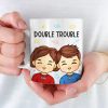 Double Trouble For The Parents - Family Personalized Custom Mug - Gift For Family Members Double Trouble For The Parents - Family Personalized Custom Mug - Gift For Family Members