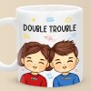 Double Trouble For The Parents - Family Personalized Custom Mug - Gift For Family Members Double Trouble For The Parents - Family Personalized Custom Mug - Gift For Family Members