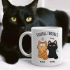 Double Trouble Funny Cat Expressions Gift For Cat Lover Personalized Mug