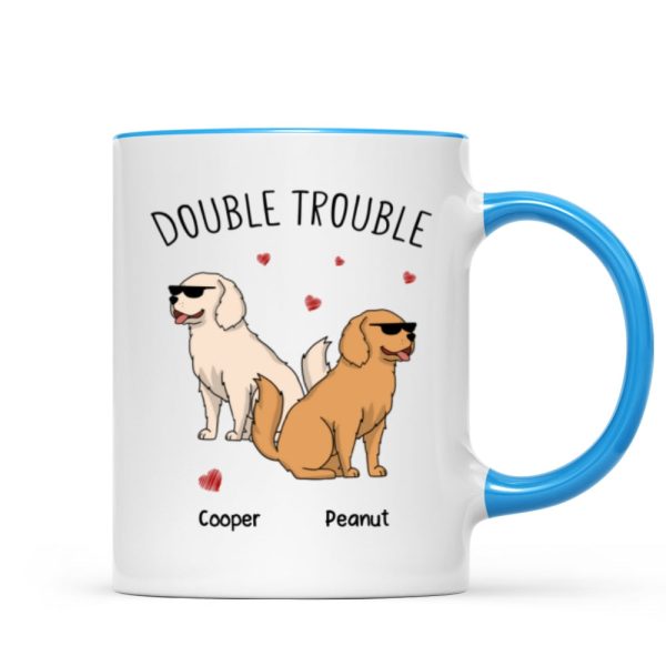 Double Trouble Funny Dog Lover Gift Personalized Mug