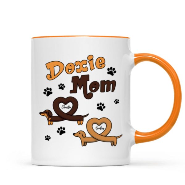 Doxie Mom Cute Heart Dachshunds Personalized Mug