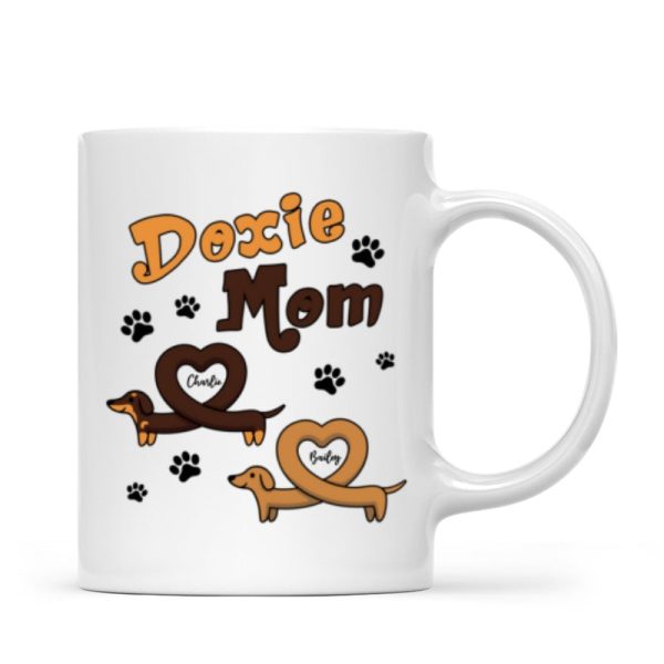 Doxie Mom Cute Heart Dachshunds Personalized Mug