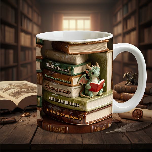 Dragon Reading Book Coffee Mug- Personalized Gifts For Book Lovers 08OHDT301225 Dragon Reading Book Coffee Mug- Personalized Gifts For Book Lovers 08OHDT301225
