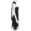 Draped Frill Tube Mini Dress