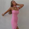 Draped Frill Tube Mini Dress