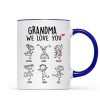 Drawing Kids We Love You Gift For Dad Mom Grandma Grandpa Personalized Mug