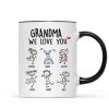 Drawing Kids We Love You Gift For Dad Mom Grandma Grandpa Personalized Mug