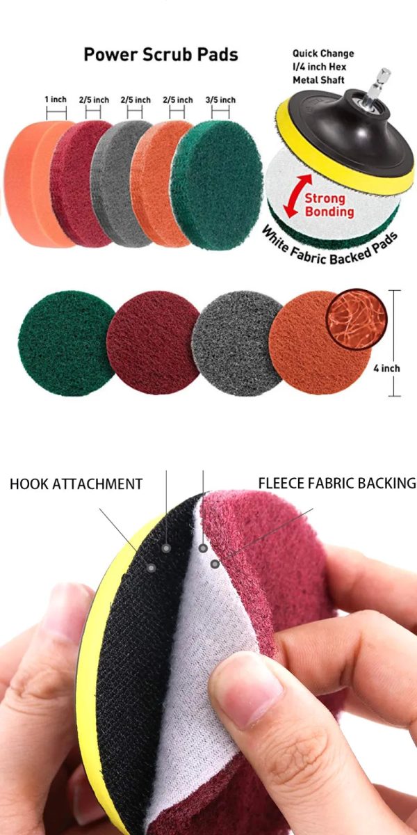 Drill Attachment Scrub Brush Kit Drill Attachment Scrub Brush Kit