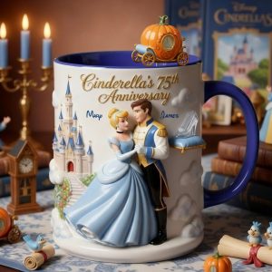 DSNY Princess Celebrate 75th Anniversary - Personalized Accent Mug - Gift For Couples, Movie Fans NL122