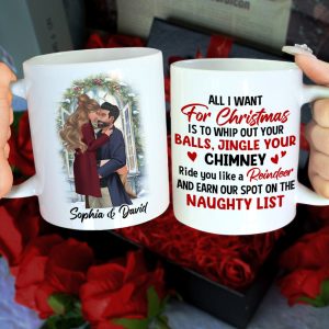 Earn Our Spot On The Naughty List, Personalized Coffee Mug, Gift For Couple